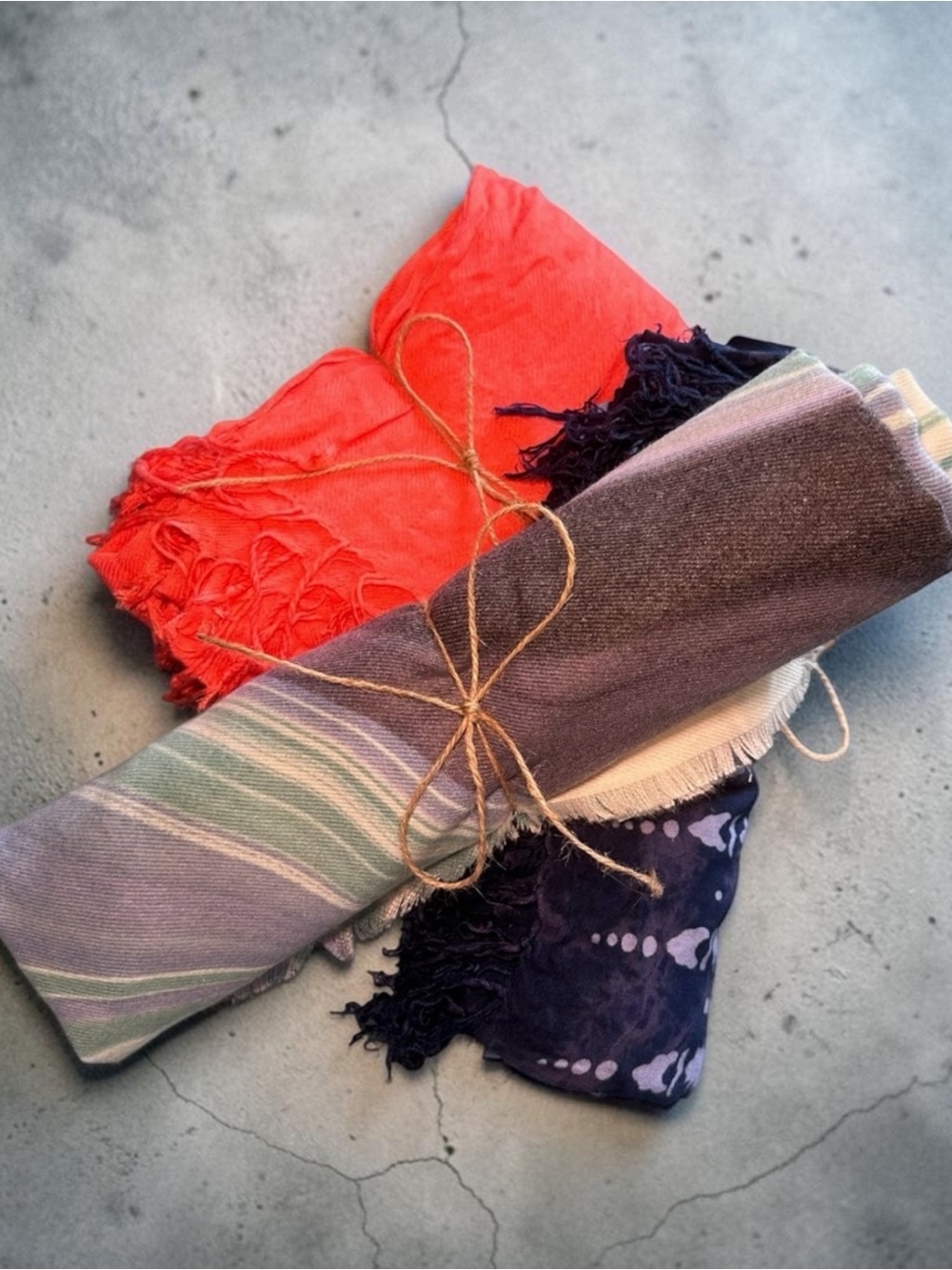 *FINAL SALE* Set of 3 Vacation Wraps Orange, Navy Tie-Dye, Blues + Teal Swirl